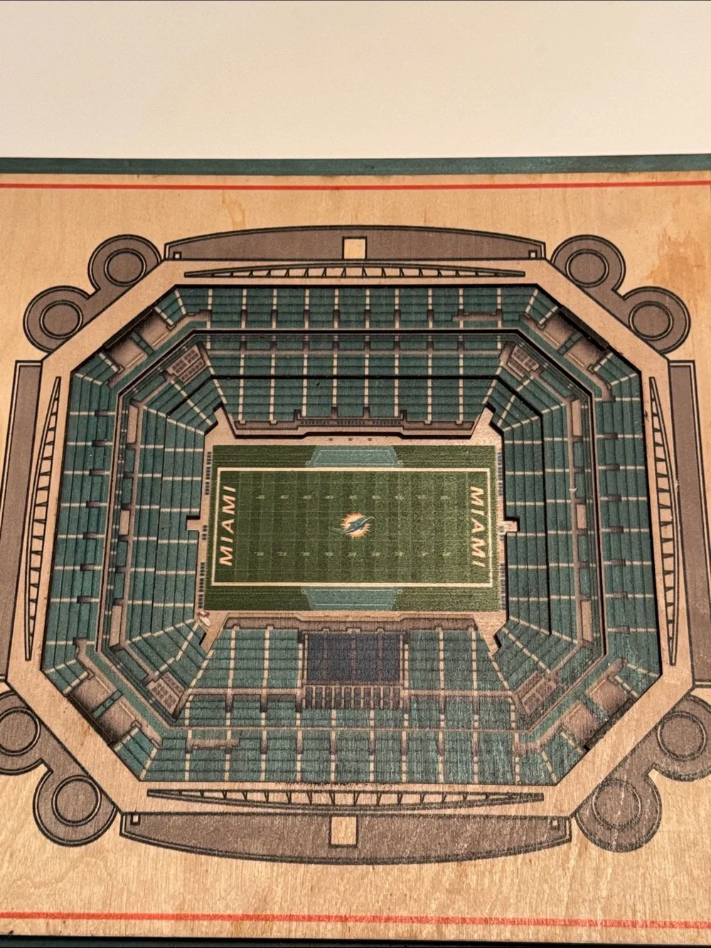 Hard Rock Stadium Miami Dolphins Stadium wall art- Measures 13 by 17 inches